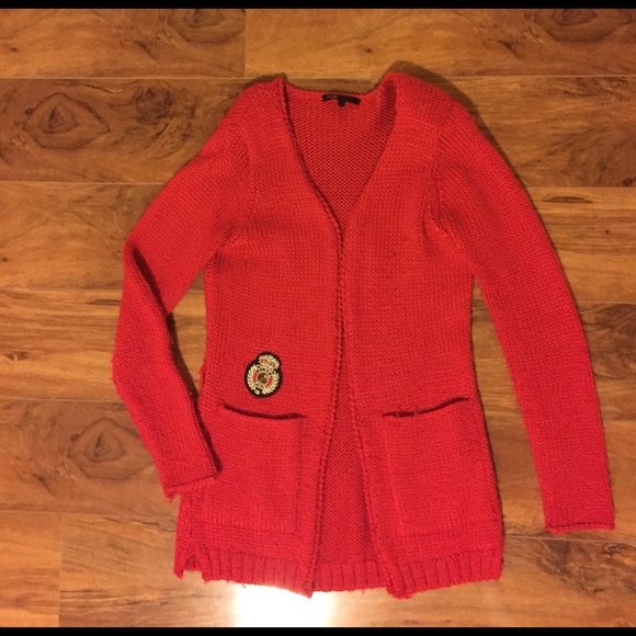[SOLD]Maje Beautiful Red Sweater Cardigan - Picture 3 of 8
