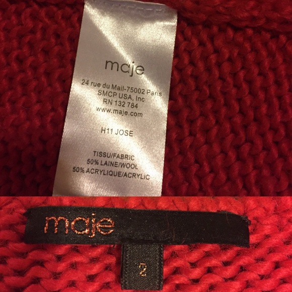 [SOLD]Maje Beautiful Red Sweater Cardigan - Picture 8 of 8