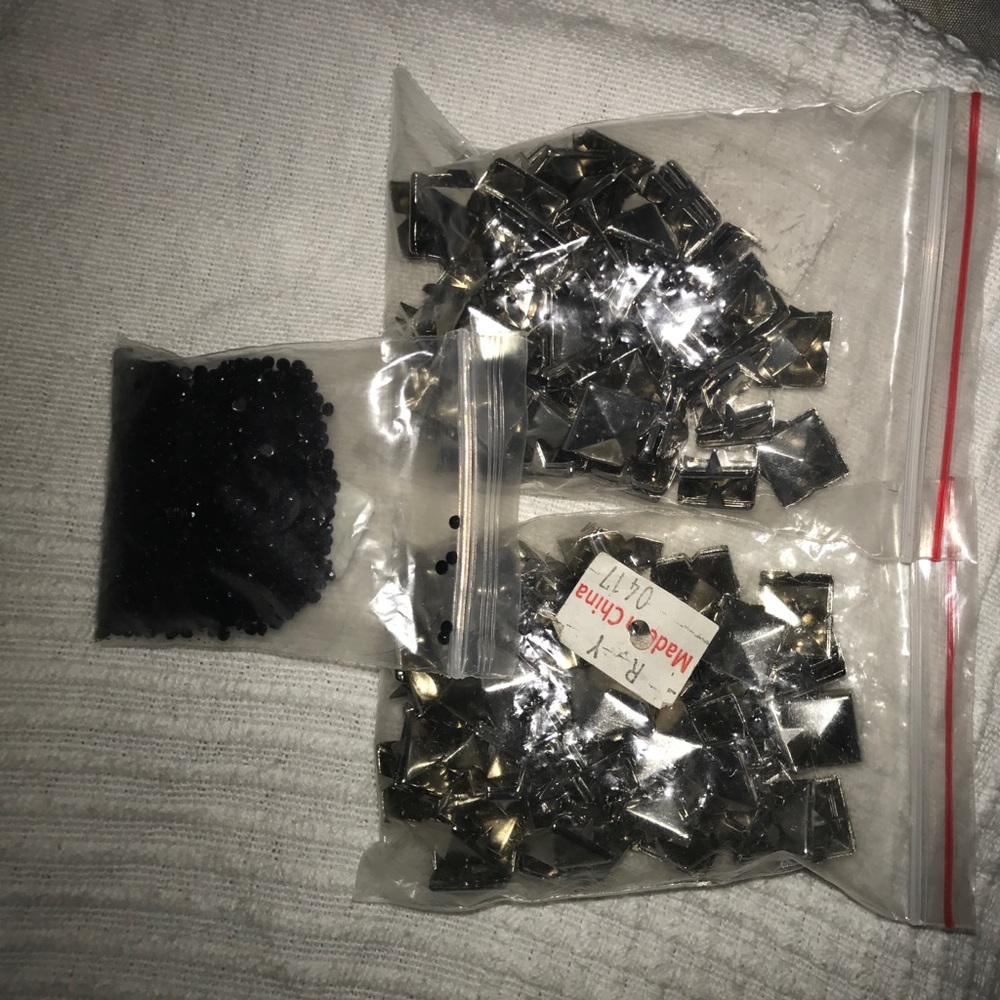 Studs and rhinestones