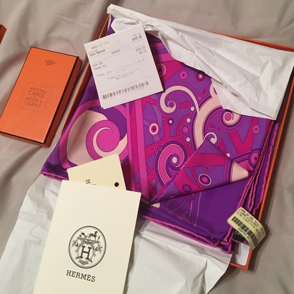 Hermes Silk Twill Scarf. Brand new
