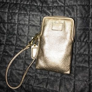 Coach Metallic Wristlet