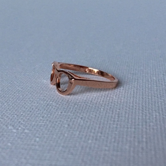 Rose Gold Plated Sterling Silver Glasses Ring - Picture 5 of 6