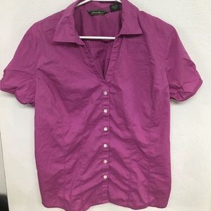 Pink button-down blouse. Perfect for summer!
