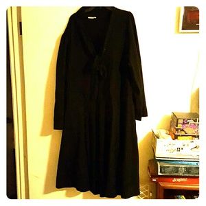Black knit long sleeved dress