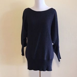 SALE! Navy blue sweater with gold specs accents