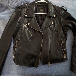 Black Leather Moto Jacket