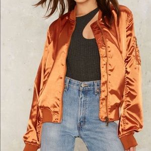 Nasty Gal orange bomber
