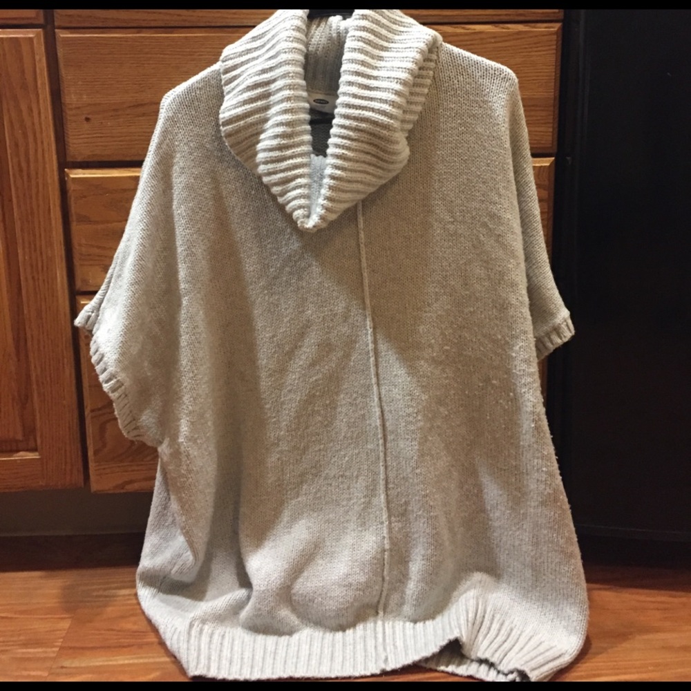 Knit sweater poncho