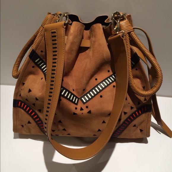 New Tamara Mellon Kiss Perforated Suede Hobo - Picture 2 of 6