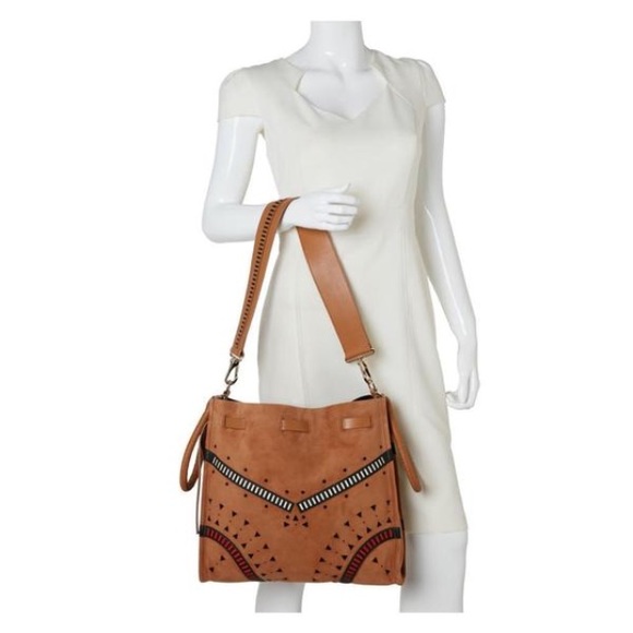 New Tamara Mellon Kiss Perforated Suede Hobo - Picture 5 of 6