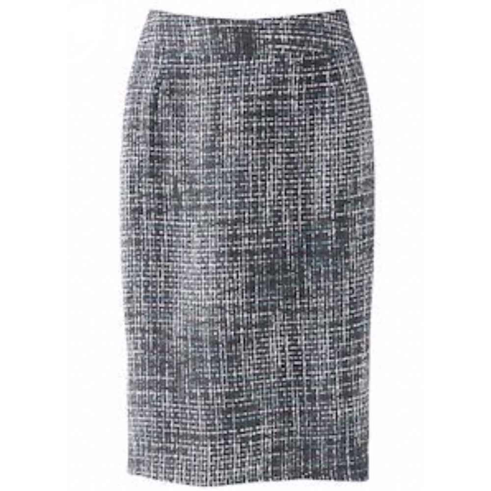 Spiegel charcoal gray & aqua tweed skirt