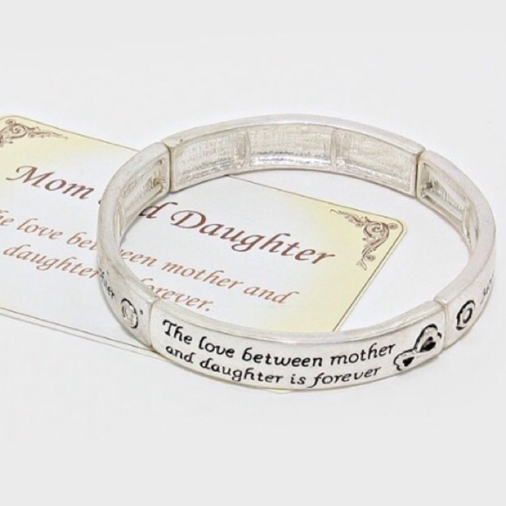 mother and daughter Message Stretch Bracelet