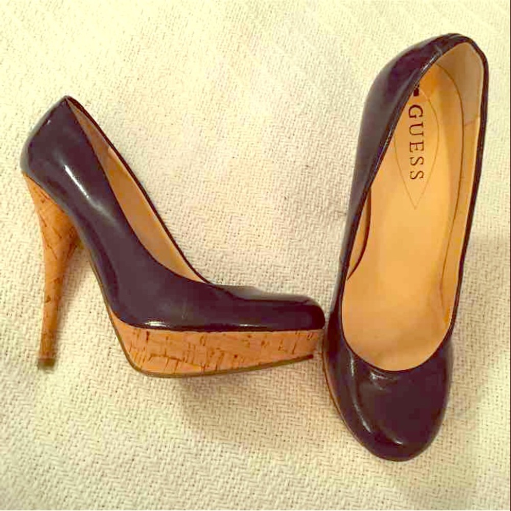 Guess Blue Navy Heels Size 7