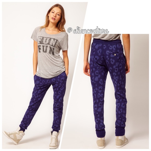Zoe Karssen Leopard Print Sweat Pants $180 Retail! - Picture 4 of 8