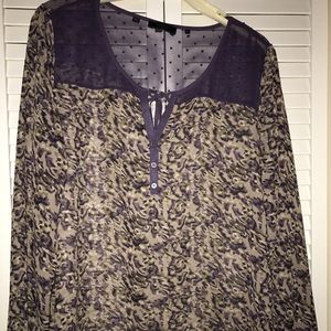 GUESS PURPLE CHEETAH BLOUSE