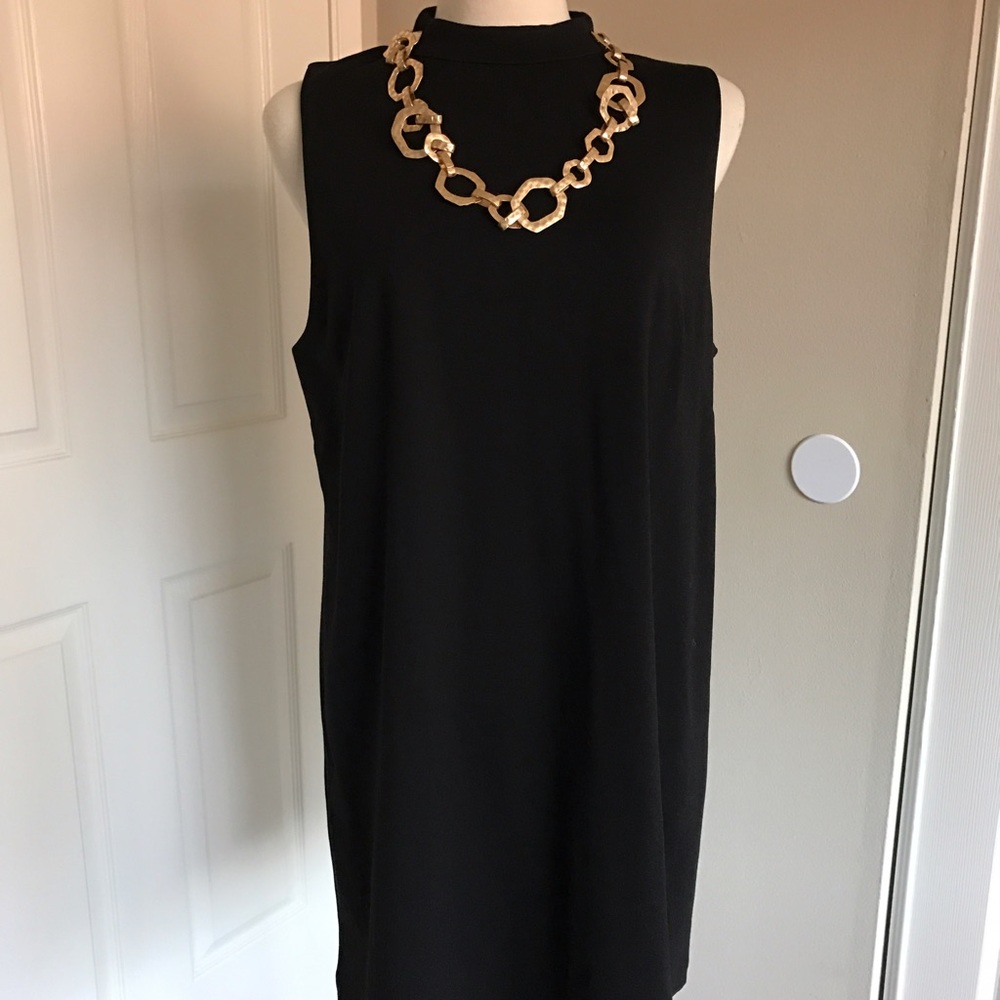 H & M Mock Sleeveless Black Dress Sz 10