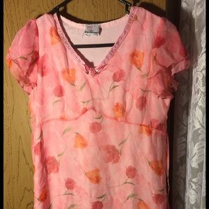 Girls peach/pink dress. Size 16.