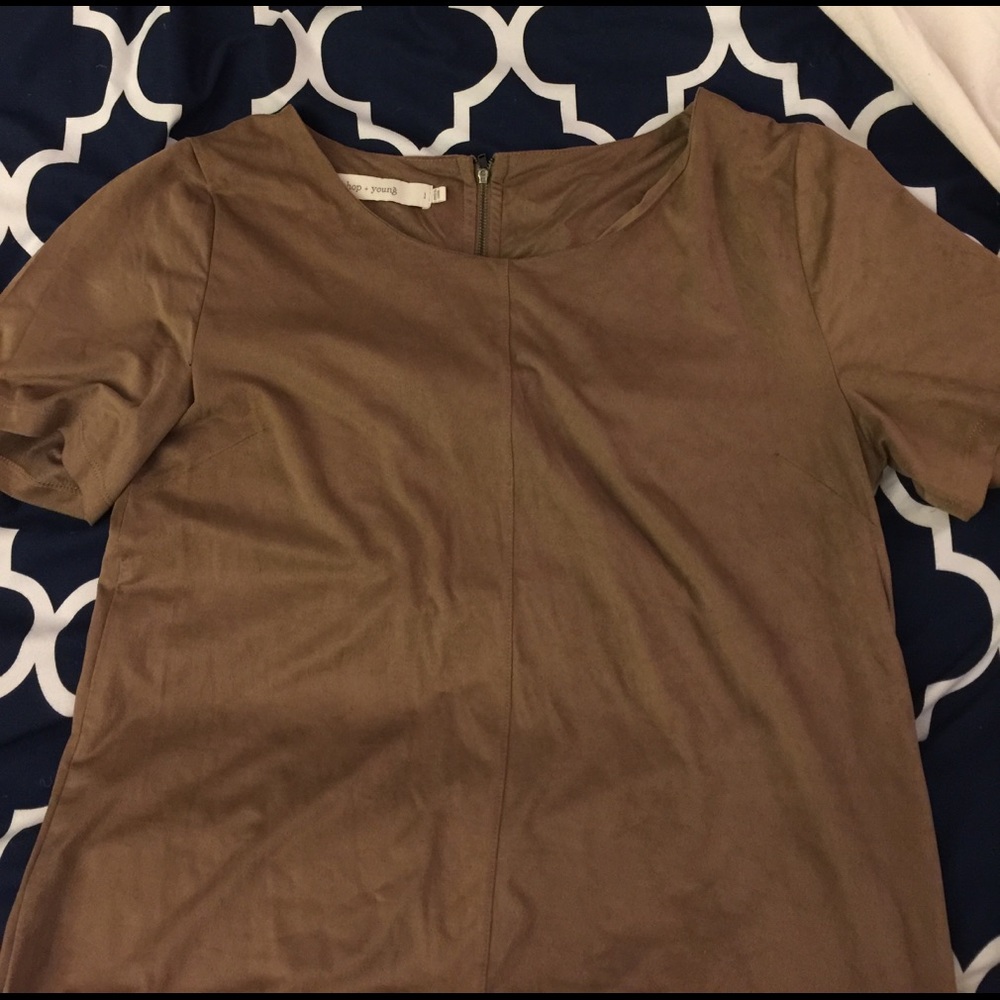 Vegan suede shift dress