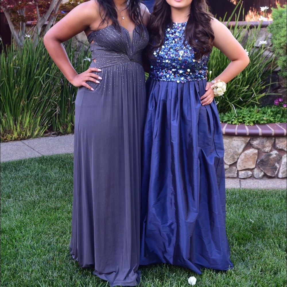 grey prom dress
