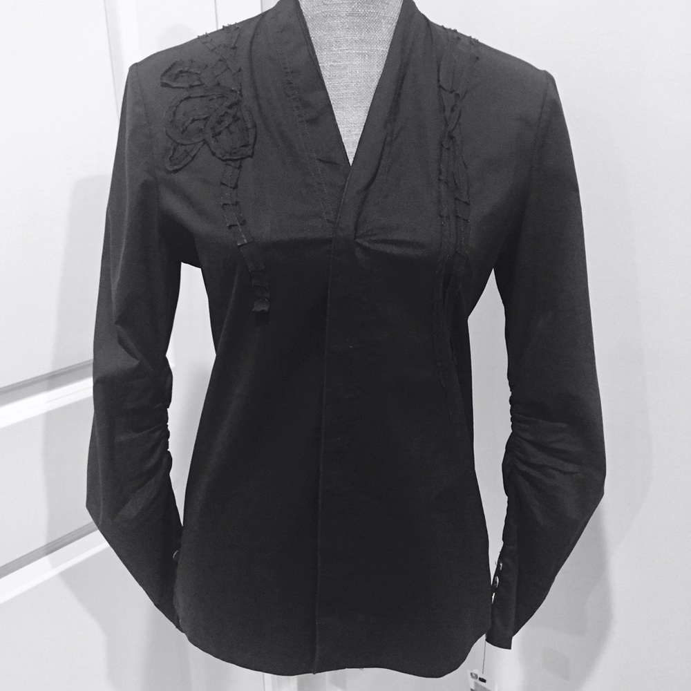 Vintage Philippe Adec black button down shirt