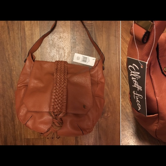 Elliott Lucca Handbags - NWT Elliot Lucca Cognac Leather Shoulder Bag