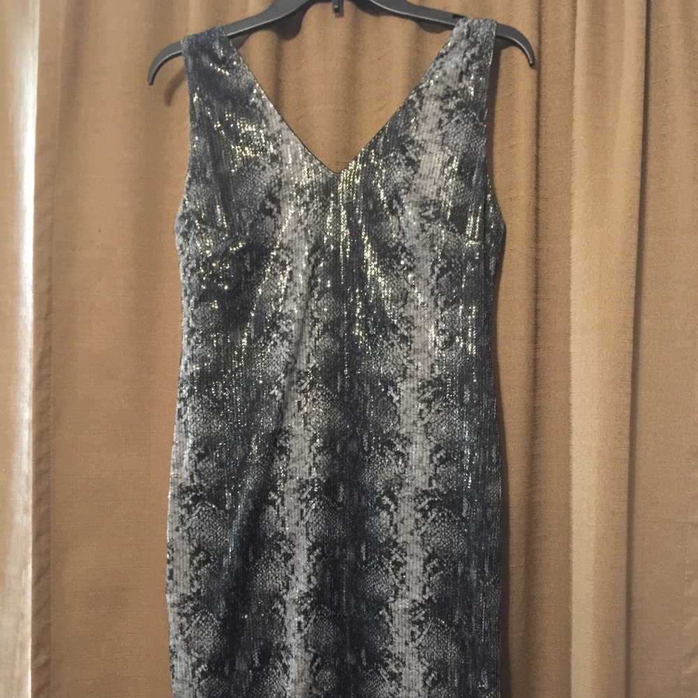 Snakeskin sequin dress