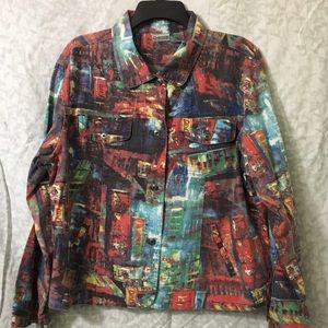 Chico's colorful jean jacket Sz: 3