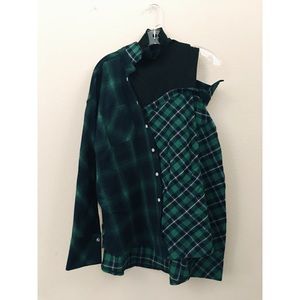 Vintage 50/50 Spliced Cold Shoulder Flannel