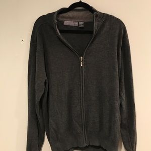 Oscar De La Renta Full-Zip charcoal Sweater
