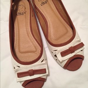 White and tan flats