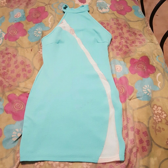 Turquoise fashionista unique mini dress - Picture 1 of 2