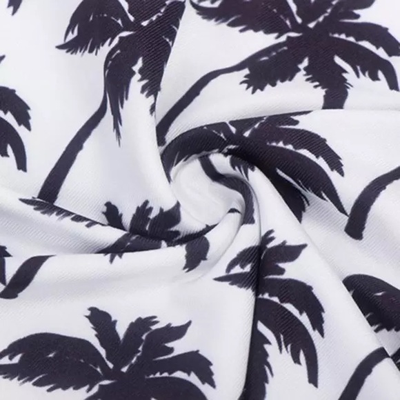 Palm Tree Halter Crop Top Tank - Picture 2 of 3