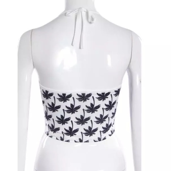 Palm Tree Halter Crop Top Tank - Picture 3 of 3