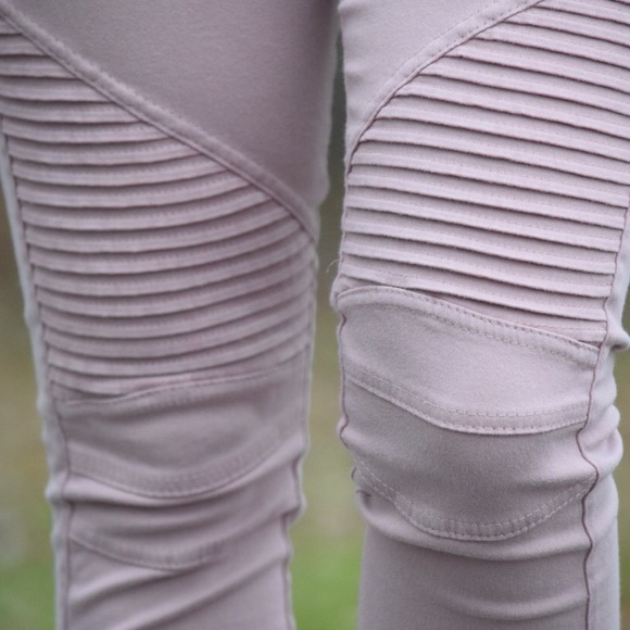Dusty pink moto leggings - Picture 3 of 3