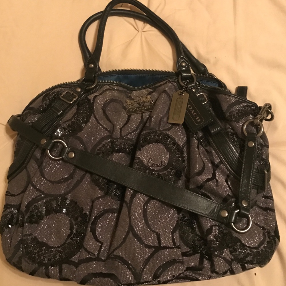 Authentic COACH black and sequins Purse