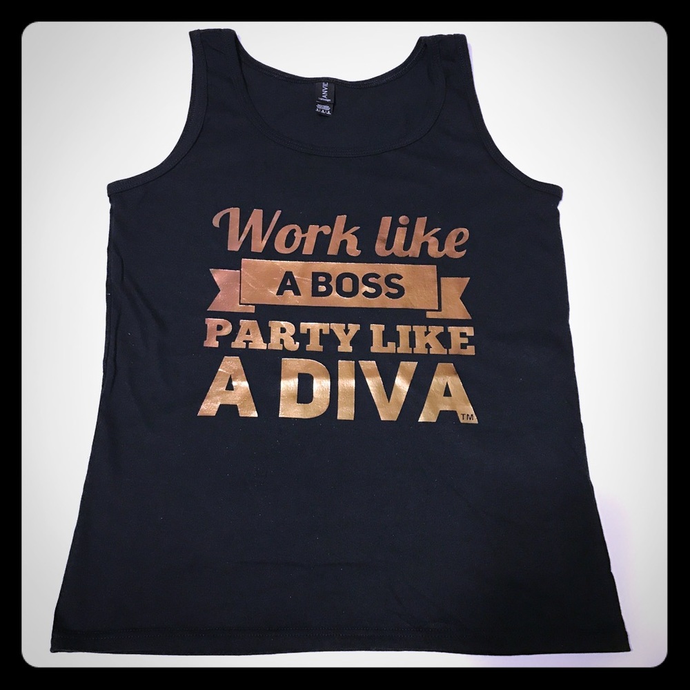 Work Like a Boss Graphic Tank in Rose Gold [TO-58]