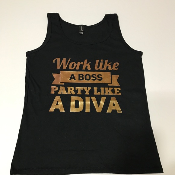 Work Like a Boss Graphic Tank in Rose Gold [TO-58] - Picture 2 of 4