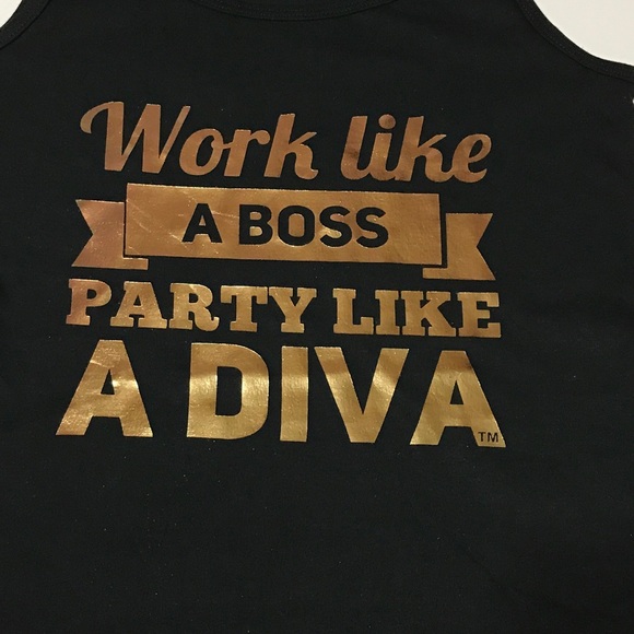 Work Like a Boss Graphic Tank in Rose Gold [TO-58] - Picture 4 of 4