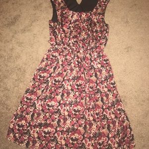 Red floral "I'm a good girl going to church dress"
