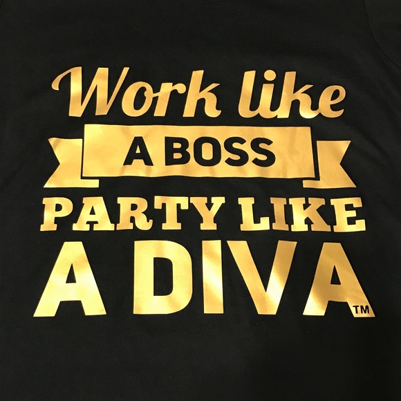 Work Like a Boss Graphic Bella Tee in Gold - TO-53 - Picture 3 of 3