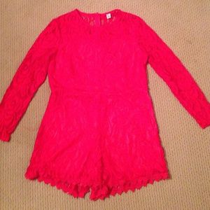 XL Red Lace Romper