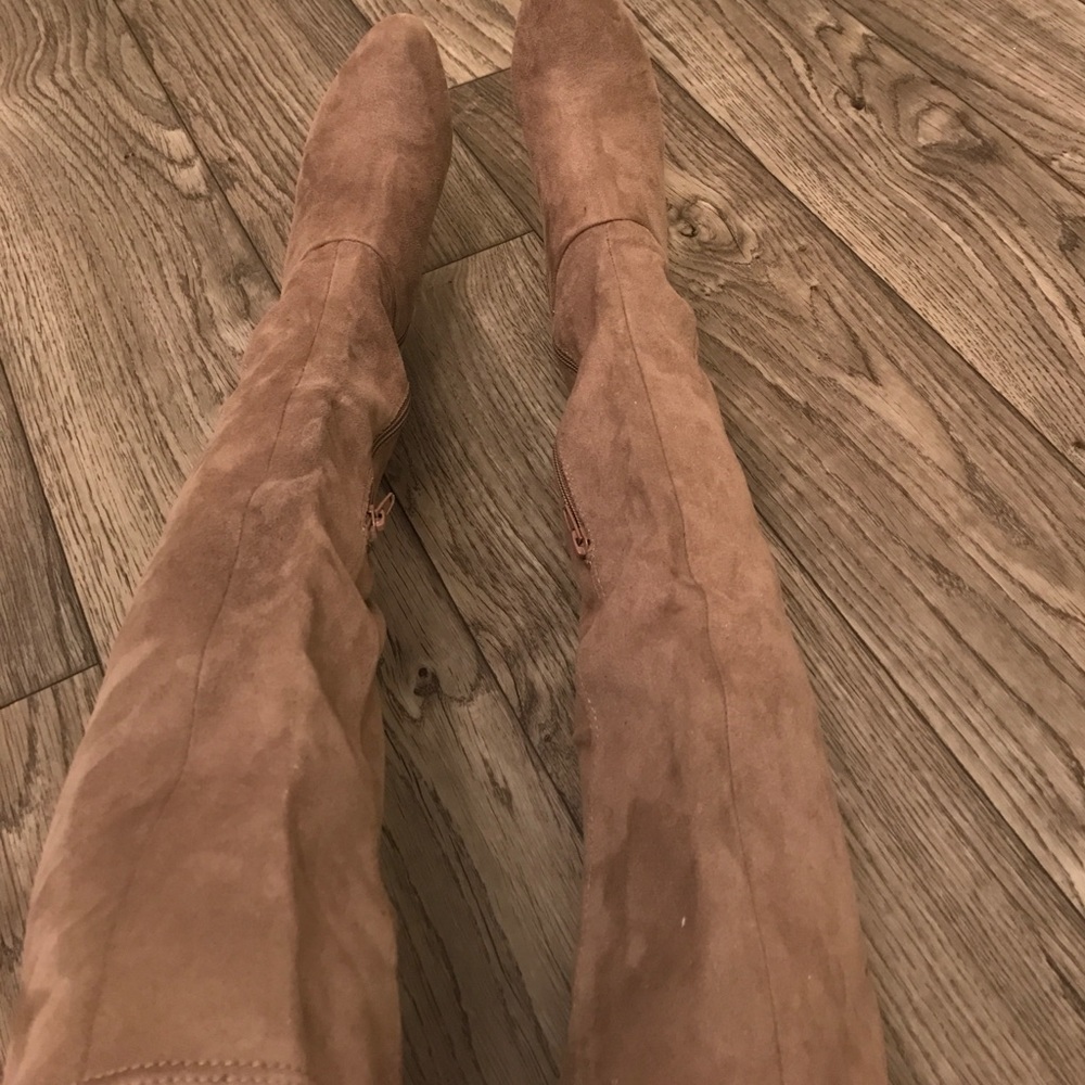 Tan boots.