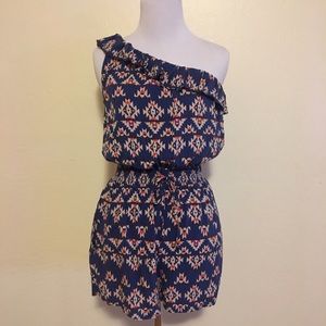 SALE! One shoulder tribal print romper