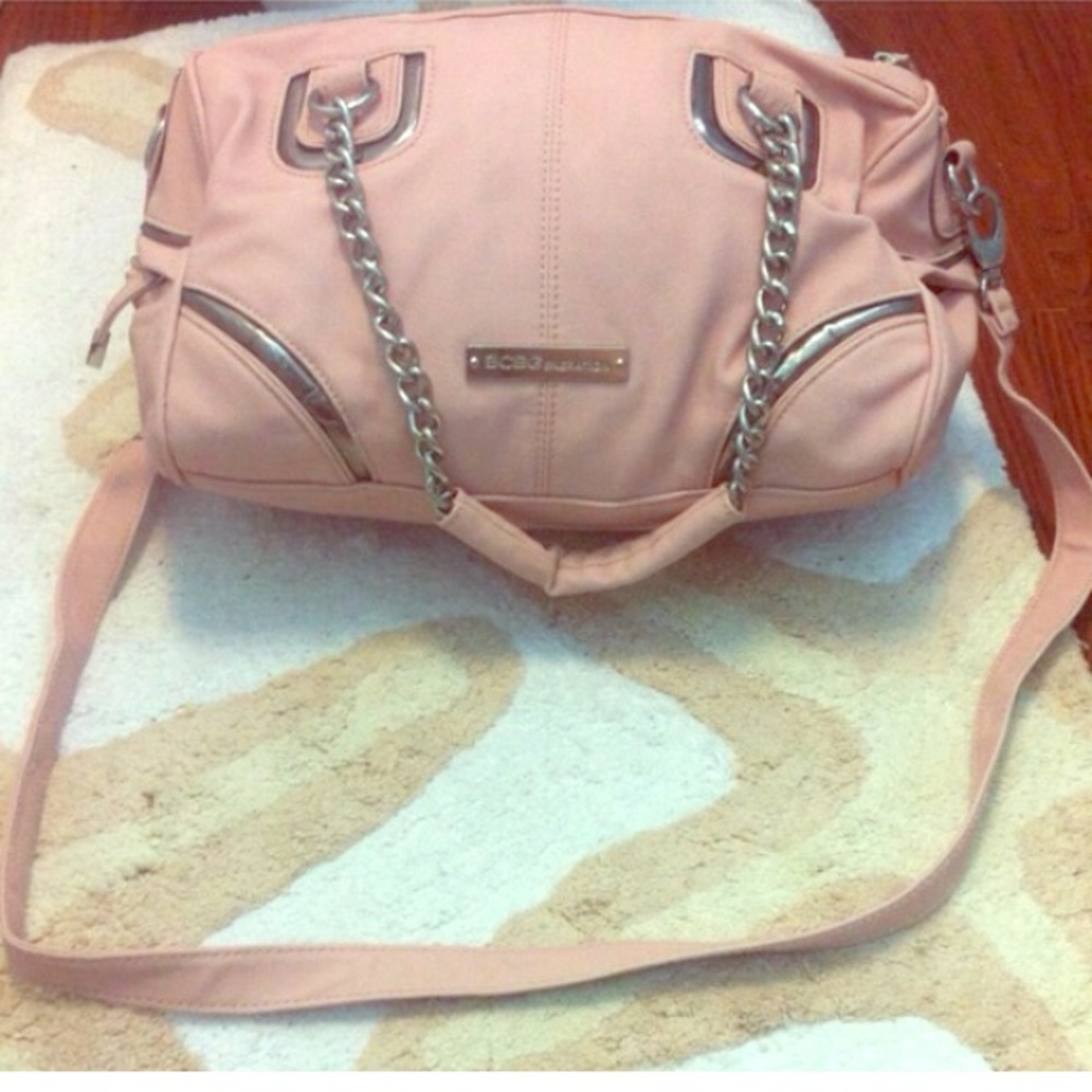Bcbg nude pink blush and silver purse crossbody - Picture 1 of 3