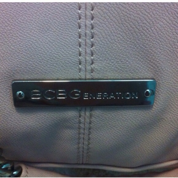 Bcbg nude pink blush and silver purse crossbody - Picture 2 of 3