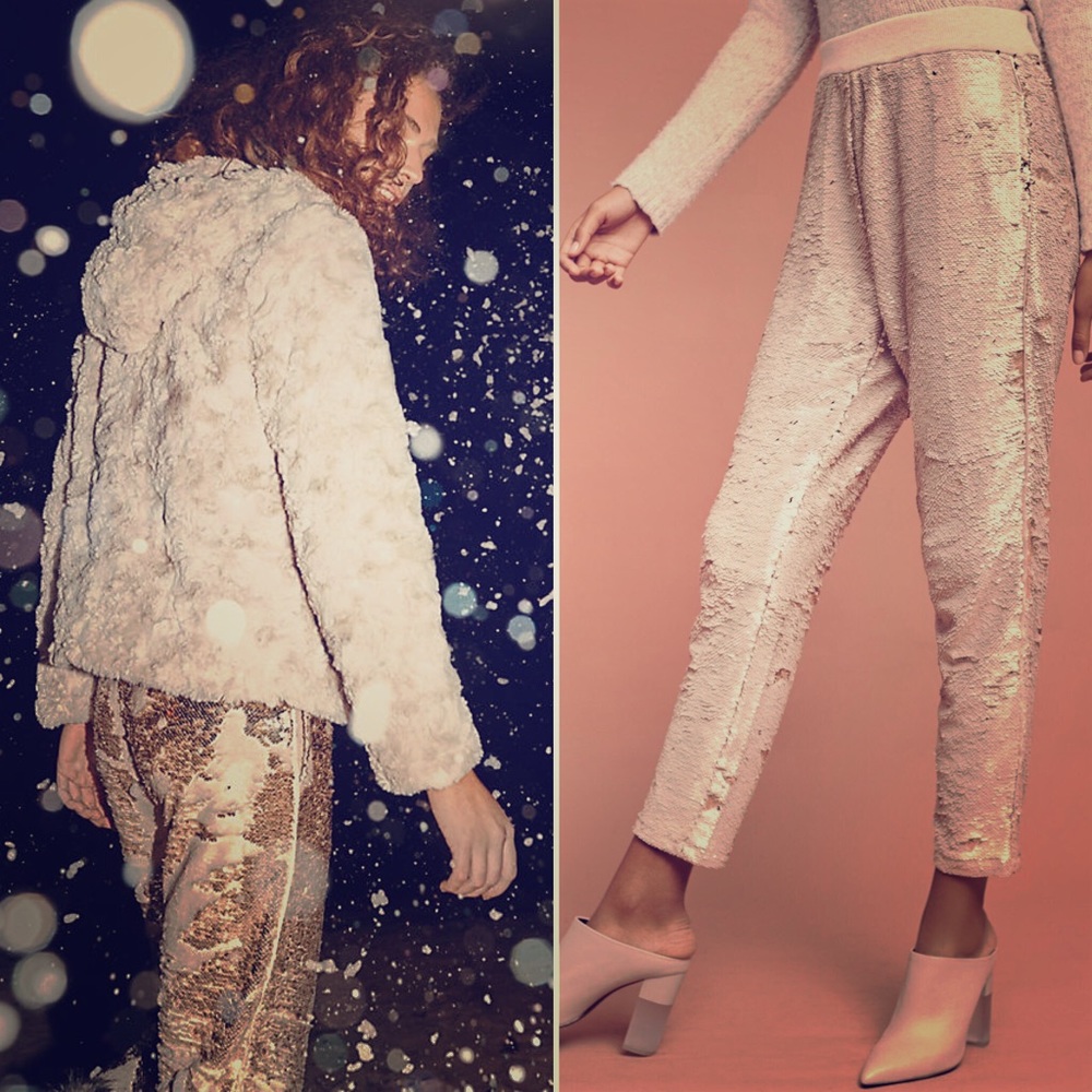 Anthropologie sequin shift joggers