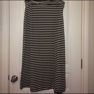 J. Crew black & white striped maxi skirt