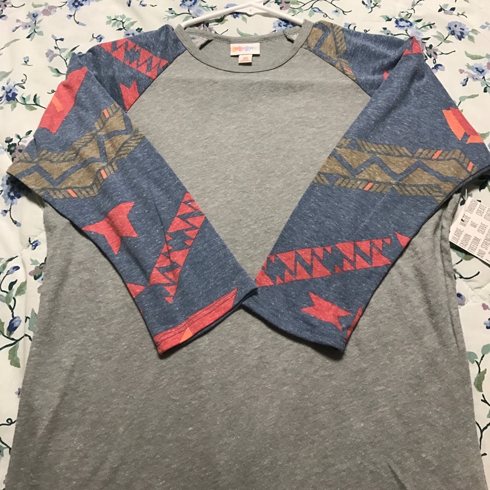 LuLaRoe Randy top xs 3/4 sleeve baseball tee