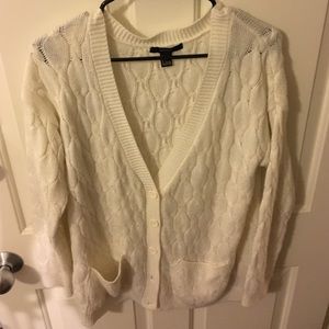 Cream button up cable knit cardigan