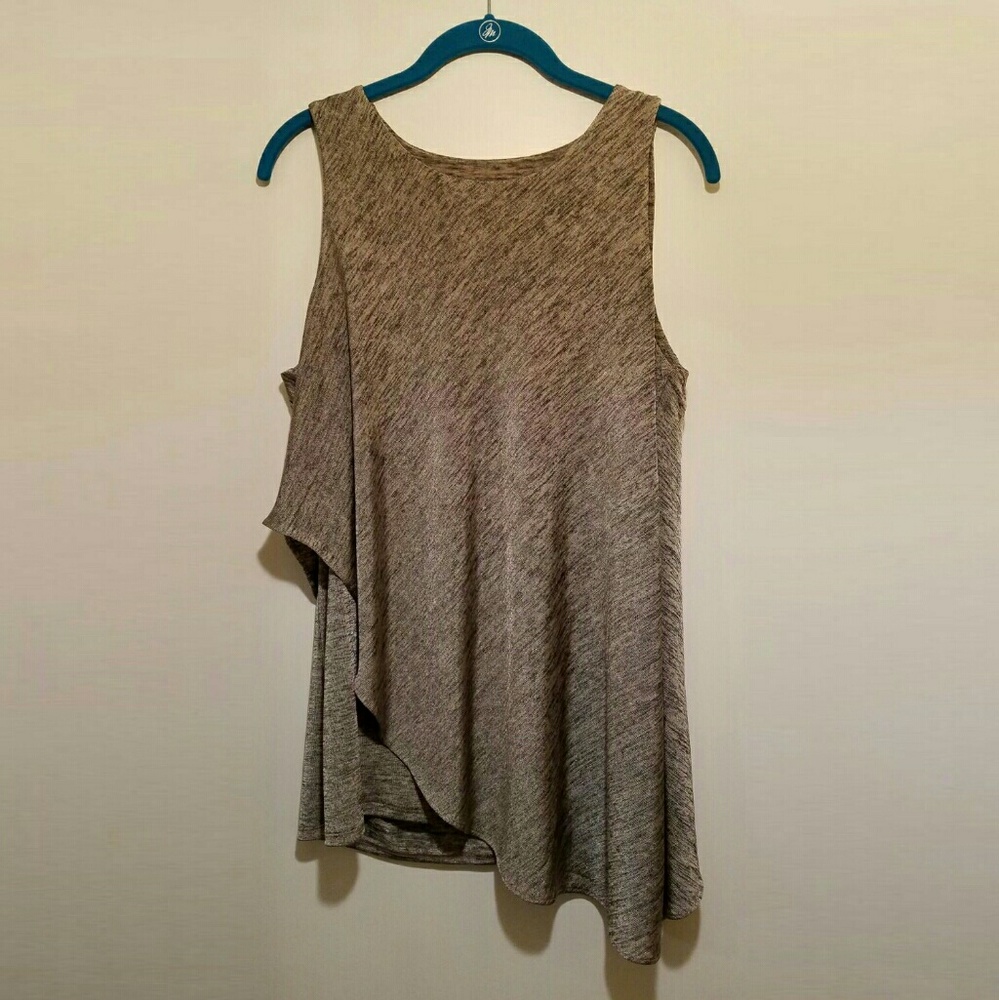 WHBM gold asymmetrical drape sleeveless top
